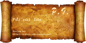 Pápai Ida névjegykártya