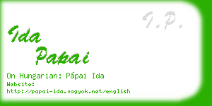 ida papai business card