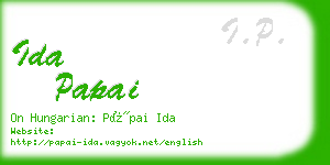 ida papai business card